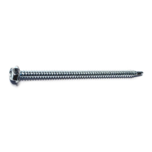 Midwest Fastener Self-Drilling Screw, #8 x 3 in, Zinc Plated Steel Flange Hex Head External Hex Drive, 100 PK 50891 - main